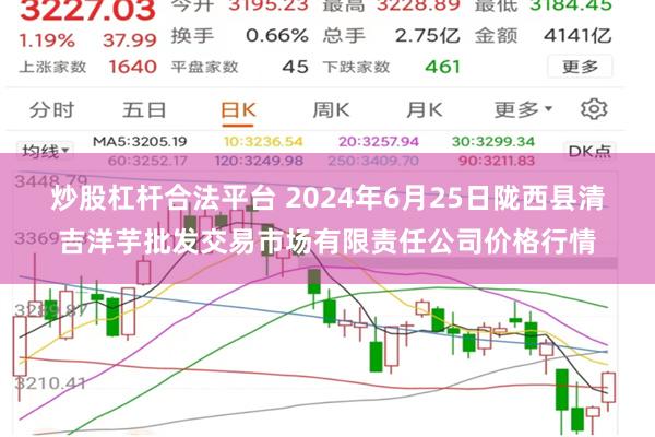 炒股杠杆合法平台 2024年6月25日陇西县清吉洋芋批发交易市场有限责任公司价格行情