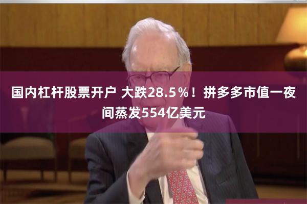 国内杠杆股票开户 大跌28.5％！拼多多市值一夜间蒸发554亿美元